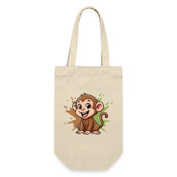Cheerful Monkey Cartoon Paint Splash - Gift Bag for Bottles - nature - Front