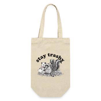 Stay Trashy Waschbär Opossum Stinktier - Geschenkbeutel für Flaschen - Natur - Vorne