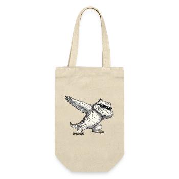 Dabbing Schneeeule - Geschenkbeutel für Flaschen - Natur - Vorne
