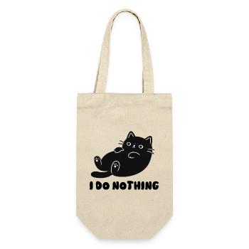 Silhouette de chat câlin - Sac à bouteille - nature - Devant