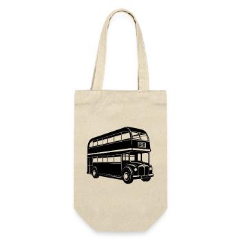 Londoner Bus - Geschenkbeutel für Flaschen - Natur - Vorne