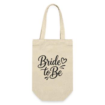 Beautiful Bride to Be lettering with heart - Gift Bag for Bottles - nature - Front