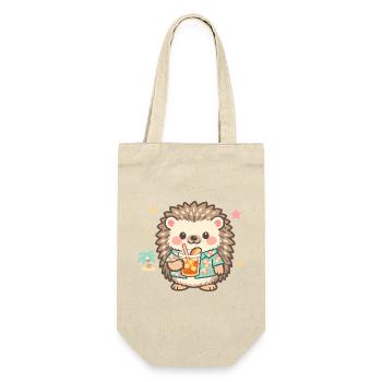 Hawaiian hedgehog with drink - Gift Bag for Bottles - nature - Front