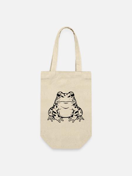 Schwarzer Frosch Geschenk - Geschenkbeutel für Flaschen - Natur