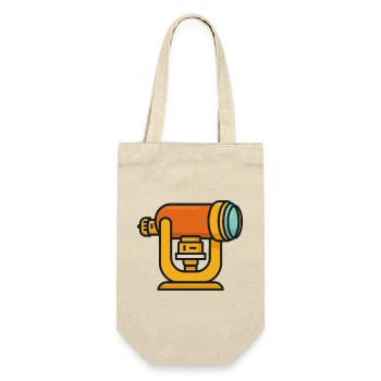 Orange Teleskop Cartoon - Geschenkbeutel für Flaschen - Natur - Vorne