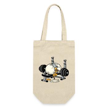 Egg Bodybuilder | Humor-Bodybuilding - Geschenkbeutel für Flaschen - Natur - Vorne
