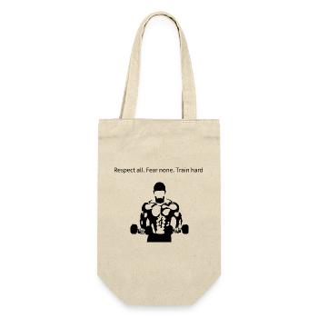 Stylized Bodybuilder Silhouette - Gift Bag for Bottles - nature - Front