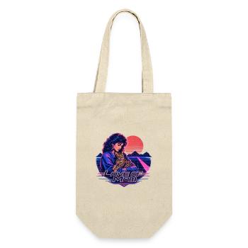 80s Retro Synthwave Bengal Cat - Gift Bag for Bottles - nature - Front