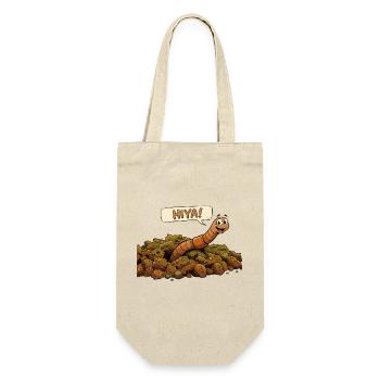A smiling worm. Earthworm - Gift Bag for Bottles - nature - Front