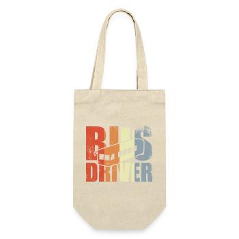 Vintage Bus Driver - Geschenkbeutel für Flaschen - Natur - Vorne
