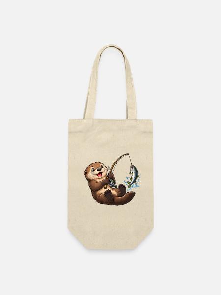Seeotter beim Angeln – Lustiges Angelmotiv - Geschenkbeutel für Flaschen - Natur