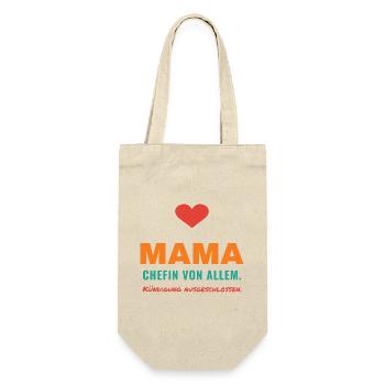Mama – Chefin von allem - Geschenkbeutel für Flaschen - Natur - Vorne
