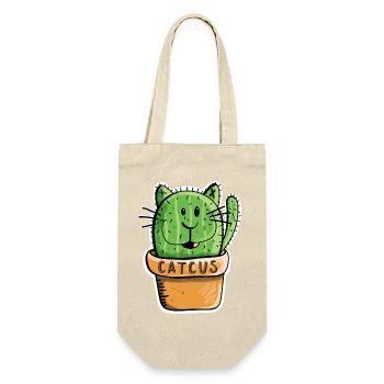 Catcus Kaktus Katze - Katzen - Kakteen -Comic -Fun - Geschenkbeutel für Flaschen - Natur - Vorne