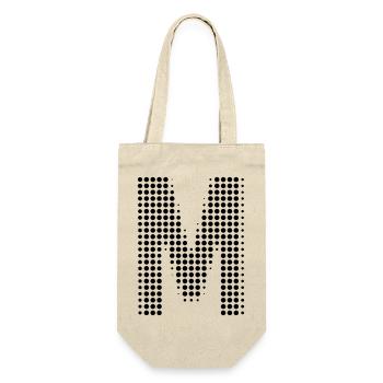 Lettre m cadeau points lettre initiale cadeau - Sac à bouteille - nature - Devant