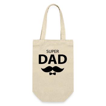 Super-Papa - Geschenkbeutel für Flaschen - Natur - Vorne