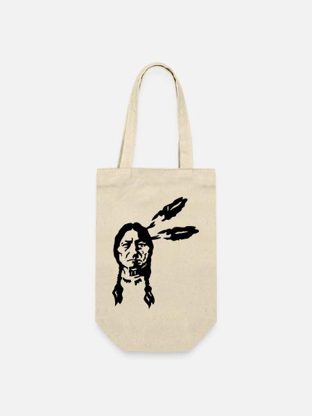 indianer krieger western - Geschenkbeutel für Flaschen - Natur