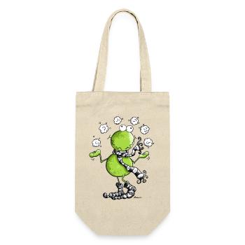 Winter Frosch - Geschenkbeutel für Flaschen - Natur - Vorne