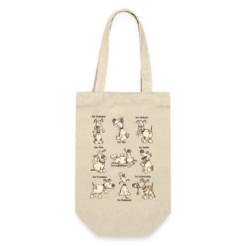 Hunde Yoga - Geschenkbeutel für Flaschen - Natur - Vorne