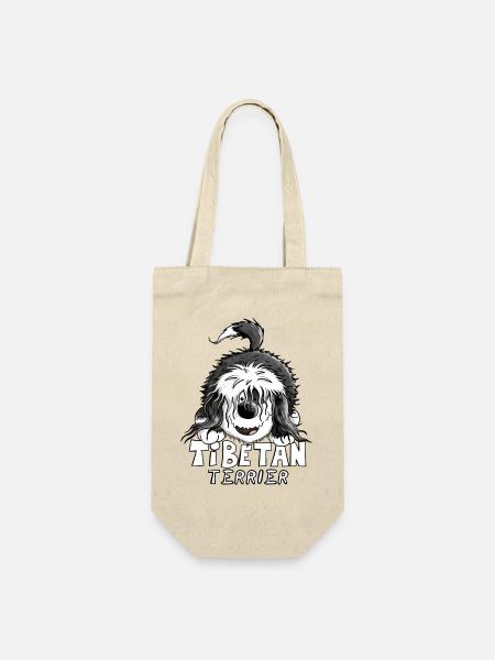 Süßer Tibet Terrier - Geschenkbeutel für Flaschen - Natur