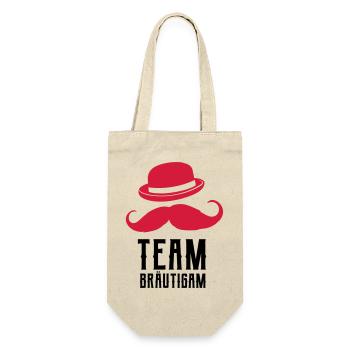 Team Bräutigam, Junggesellenabschied Design - Geschenkbeutel für Flaschen - Natur - Vorne