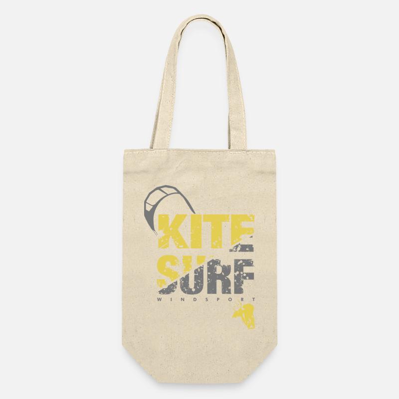 KITE SURF 2 - Geschenkbeutel für Flaschen - Natur