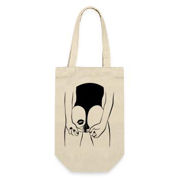 PopArt Frau - Geschenkbeutel für Flaschen - Natur - Vorne