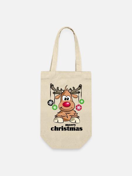 merry christmas symbol weihnachten t-shirtxmas - Geschenkbeutel für Flaschen - Natur