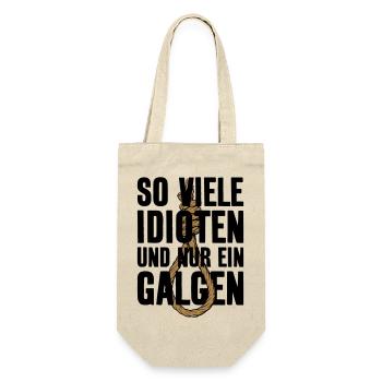 SO VIELE IDIOTEN ICH HASSE MENS - Geschenkbeutel für Flaschen - Natur - Vorne