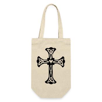 Celtic cross with heart - Gift Bag for Bottles - nature - Front