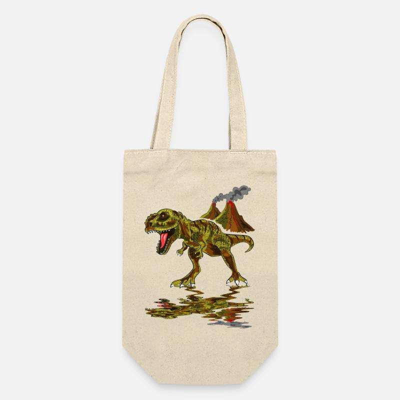 Dinosaurier Vulkan - Geschenkbeutel für Flaschen - Natur