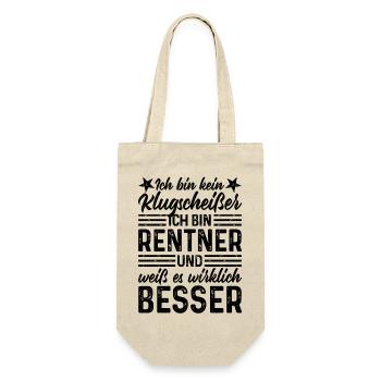 Rentner Klugscheißer - Geschenkbeutel für Flaschen - Natur - Vorne