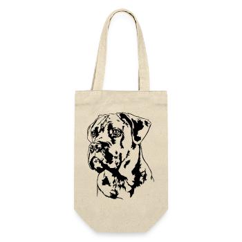 CANE CORSO ITALIANO Portrait Hund Hunde Wilsigns - Geschenkbeutel für Flaschen - Natur - Vorne