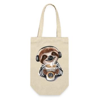 Funny sloth coffee headphones misic - Gift Bag for Bottles - nature - Front