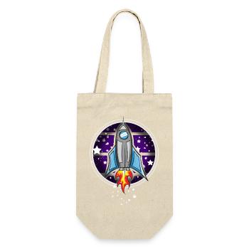 Rakete - Geschenkbeutel für Flaschen - Natur - Vorne