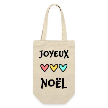 JOYEUX NOËL. NOËL. JOYEUX NOËL. MERRY CHRISTMAS - Sac à bouteille - nature - Devant