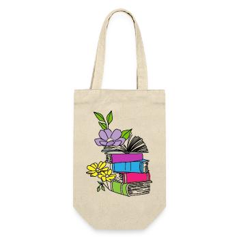 Books with flowers - Gift Bag for Bottles - nature - Front