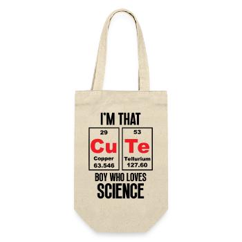 Ich bin dieser süße Junge, der die Wissenschaft liebt - Geschenkbeutel für Flaschen - Natur - Vorne