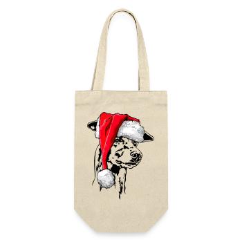 Santa GREYHOUND Weihnachten Hund Wilsigns - Geschenkbeutel für Flaschen - Natur - Vorne