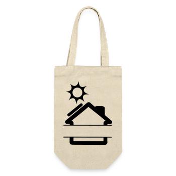 Sonnenkollektor am Haus mit Sonne - Geschenkbeutel für Flaschen - Natur - Vorne
