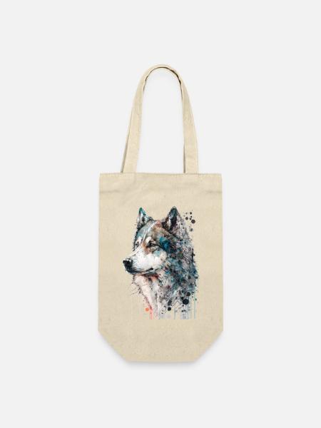 Siberian Husky 03 - Geschenkbeutel für Flaschen - Natur