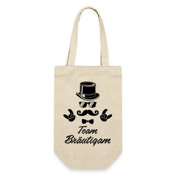 bräutigam team 01 - Geschenkbeutel für Flaschen - Natur - Vorne
