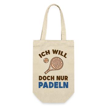 Padel Tennis Statement Sport Player Racket Ball - Gift Bag for Bottles - nature - Front