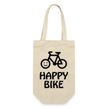 HappyBike- Retro Type - black - Geschenkbeutel für Flaschen - Natur - Vorne