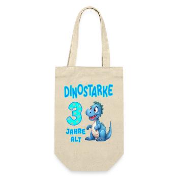 3 Geburtstag 3 Jahre alt Kindergeburtstag Geschenk - Geschenkbeutel für Flaschen - Natur - Vorne