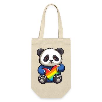 Panda bear | Pride heart | Cute | LGBTQ+ | - Gift Bag for Bottles - nature - Front