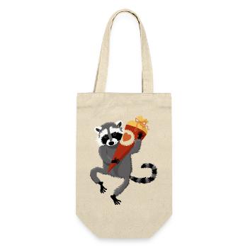 Waschbär Schultüte - Geschenkbeutel für Flaschen - Natur - Vorne