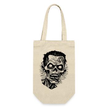 Zombie Untoter Halloween Horror - Geschenkbeutel für Flaschen - Natur - Vorne