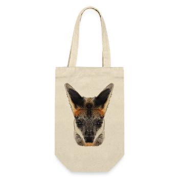 australische tierdesigns, wallaby - Geschenkbeutel für Flaschen - Natur - Vorne