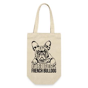 La vie de bouledogue français est meilleure Dog Dog Wilsigns - Sac à bouteille - nature - Devant