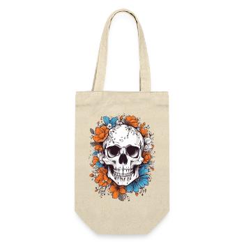 Crâne avec des fleurs - Sac à bouteille - nature - Devant